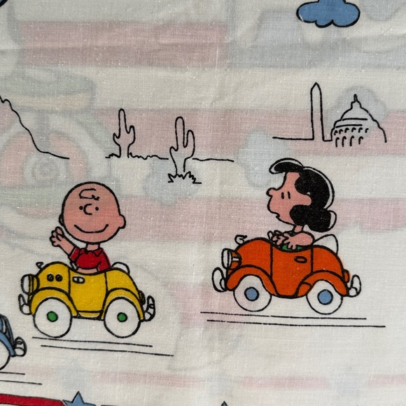 Vintage Peanuts See America First Pillowcase - World Trade Center - Made in USA - Picture 3 of 13